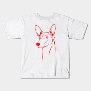 Pharaoh Hound (Light Olive and Red) Kids T-Shirt